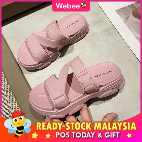 Ready Stockwebee Thick Women S Sandal Kasut Wanita Casual Wedges Flip