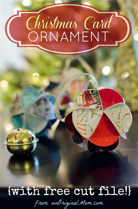 DIY Christmas Card Ornaments with Free Cut File - unOriginal Mom