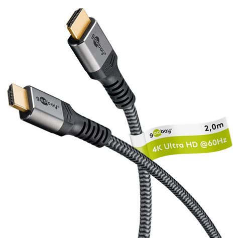 Goobay Höghastighets HDMI kabel med Ethernet 4K 60Hz 2m Grå