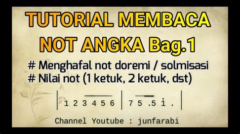 Tutorial Cara Membaca Not Angka Bagian 1 Belajar Doremi Solmisasi