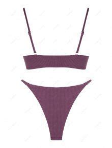 Zaful Ribbed O Ring String Bikini Swimsuit In Concord Zaful