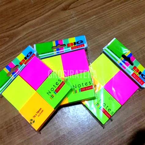 Jual Pembatas Buku Sticky Notes Kertas Memo Pos It X Warna Big