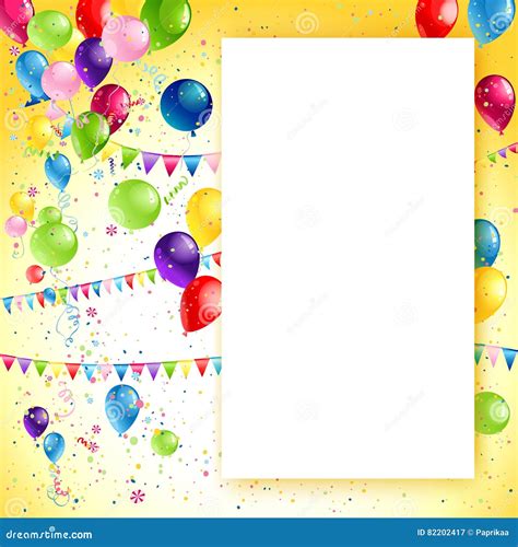 Holiday birthday frame stock vector. Illustration of balloon - 82202417