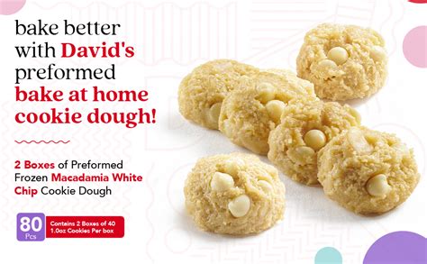 David S Cookies Preformed Frozen Cookie Dough Macadamia White 80 Count Grocery