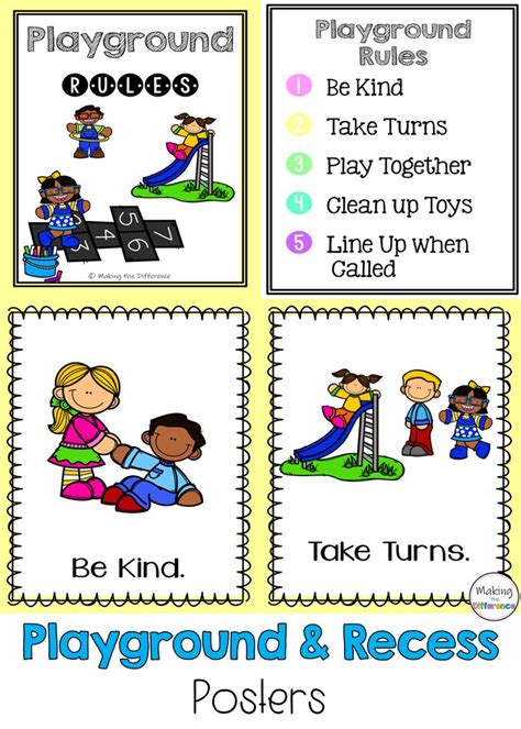 Playground And Recess Rules Posters And Procedures Recess Rules