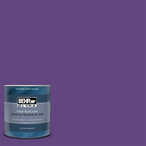 BEHR ULTRA 1 Qt HDC MD 25 Virtual Violet Satin Enamel Interior Paint