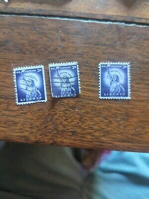 Rare Us Postage Stamp Cent Liberty Used Purple Lady Statue Of Liberty