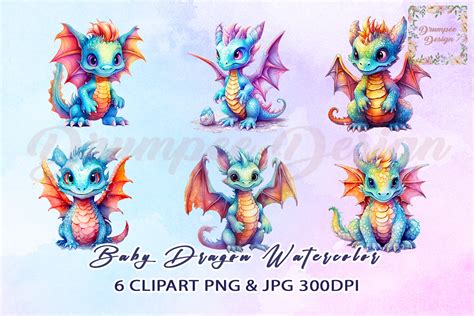 Watercolor Dragon Clipart Graphic By Drumpee Design · Creative Fabrica