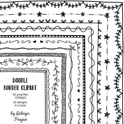 Hand Drawn Black Doodle Border Doodle Border Planner Page - Etsy Canada