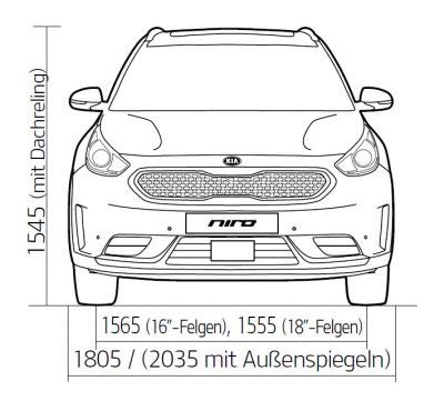 Kia Niro Abmessungen Technische Daten Länge Breite Höhe