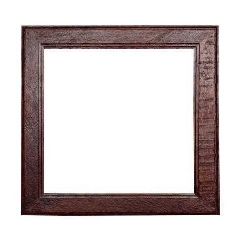 Premium Photo | Square brown wooden frame isolated