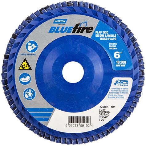 Airgas Nor66623399152 Norton® Bluefire 6 X 78 P40 Grit Type 27 Flap Disc