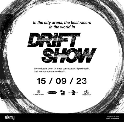 Auto Show Poster Mockup Drift Show Black And White Template Poster