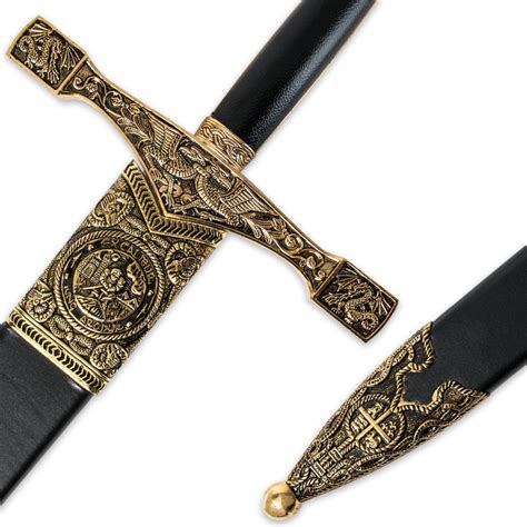 Excalibur Deluxe Sword WIth Gold Finish | BUDK.com - Knives & Swords At The Lowest Prices!