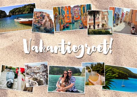 Leuke Vakantiekaart Met Fotocollage Zand En Kaartje2go