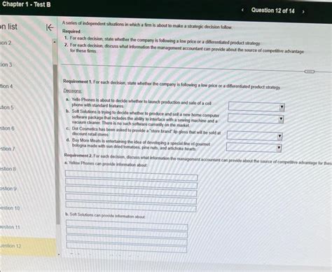 Solved A Series Of Independent Situations In Which A Fim Is Chegg