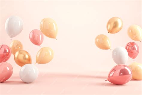 Premium Photo Pastel Balloons On Pink Background