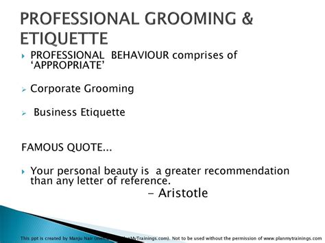 Professional Grooming And Etiquette Ppt Download