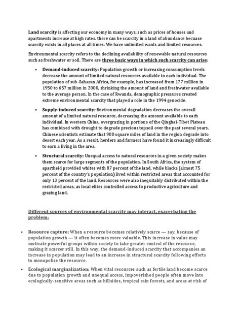 Scarcity | PDF | Resource | Environmental Degradation