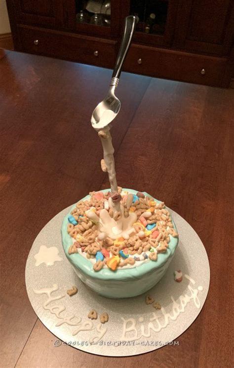 Anti Gravity Cereal Birthday Cake