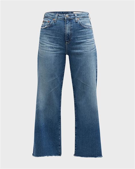 AG Jeans Saige High Rise Wide Leg Crop Jeans Neiman Marcus