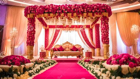 Indian Wedding Stage. Indian Wedding Decoration Stock Image - Image of ...