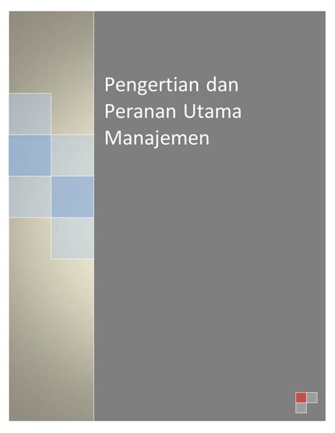 Pengertian Dan Fungsi Manajemen PDF