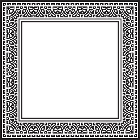 Square Black Monochrome Border Frame Pompeii Rectangle Neopolitan