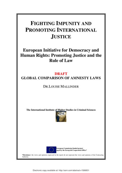 (PDF) Global Comparison of Amnesty Laws