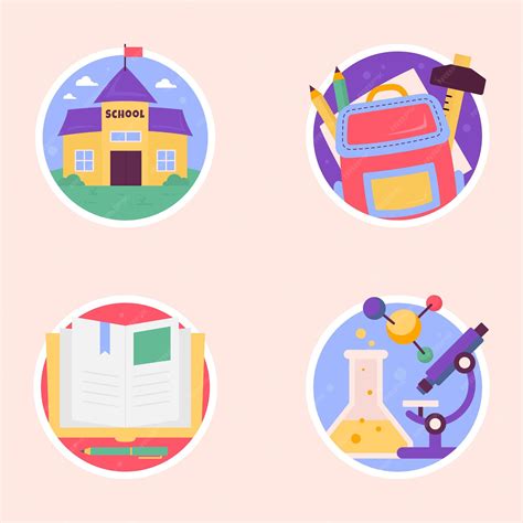 Premium Vector | Collection of school stickers