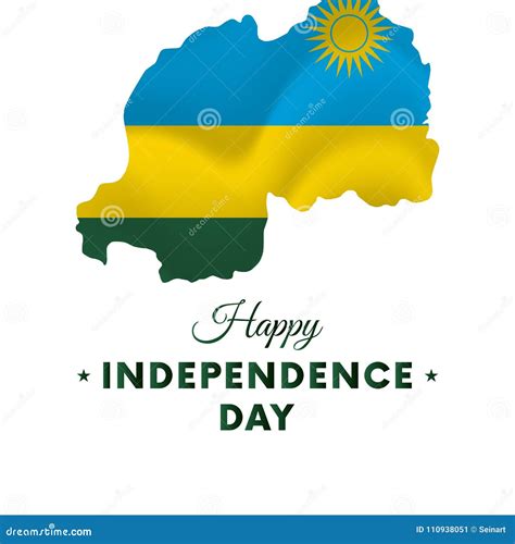 Rwanda Independence Day Hanging Flag Background Cartoon Vector