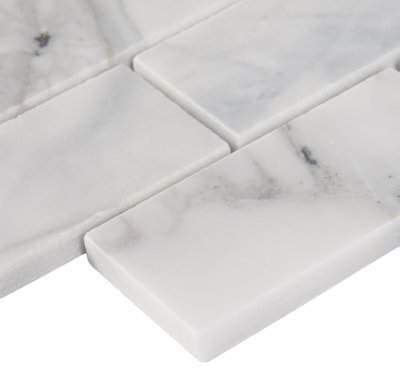 Msi Sample Calacatta Cressa Honed Marble Subway Tile In White