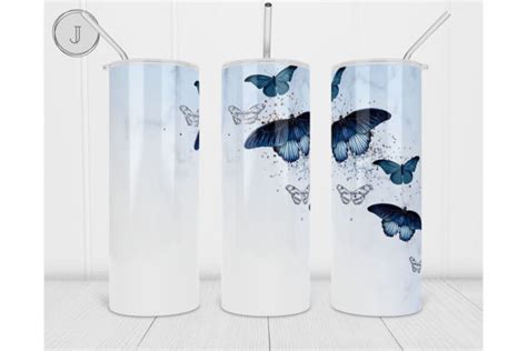 20oz Butterfly Marble Tumbler Wrap Graphic By Join29design · Creative