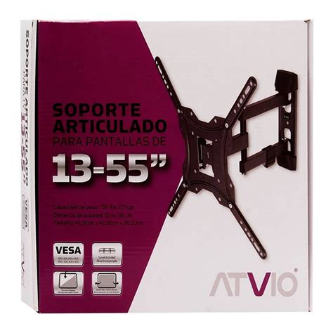 Soporte Articulado Atvio Para Pantalla De 13 A 55 Pulgadas Negro Walmart