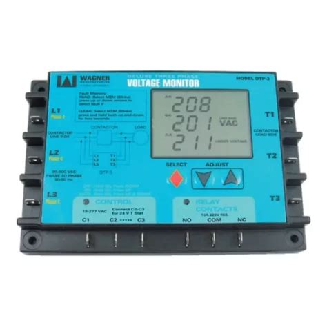 WAGNER DTP 3 3 PHASE DIGITAL VOLTAGE MONITOR 160 600 VOLTS 50 60 HZ