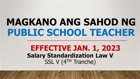 Sahod Ng Guro Effective January Youtube