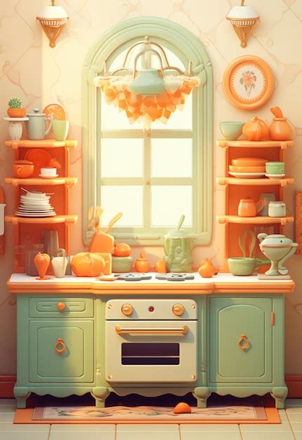 Premium Ai Image Image Of A Small Kitchen Low Poly