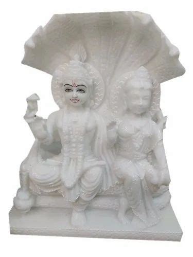 Plain Hindu White Marble Laxmi Narayan Statue For Worship At Rs