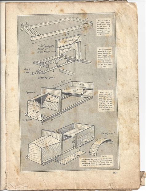 build your own vintage pedal car plans. handicrafts magazine 1928.page ...