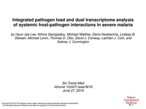 Integrated Pathogen Load And Dual Transcriptome Analysis Of Systemic