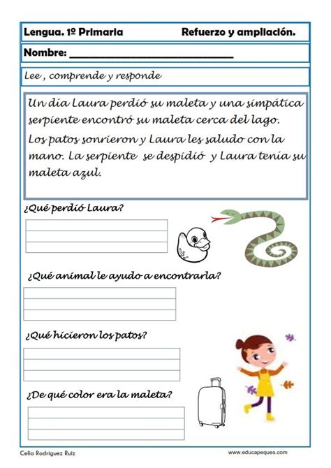 Aprende y repasa Lengua Primaria Evaluación de lectura Lectura de