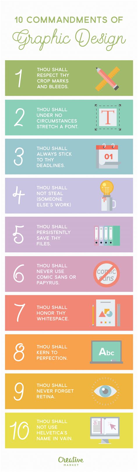 Infographic 10 Commandments Of Graphic Design Creative Market Blog