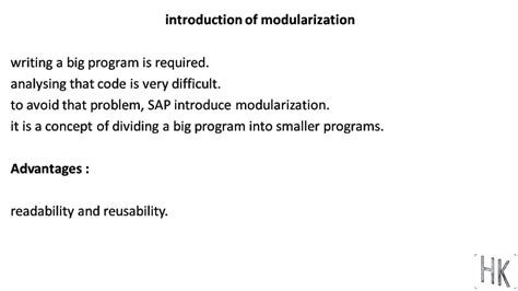 Introduction Of Modularization In Sap Abap Harikishorepoetabap