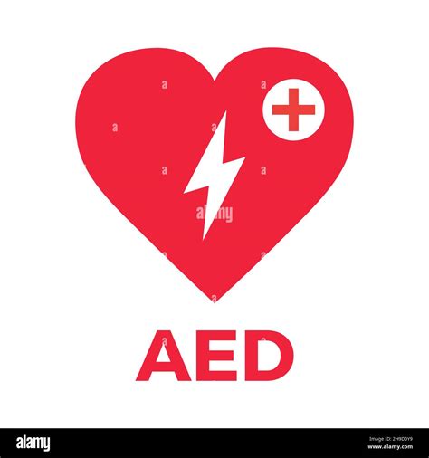 Aed Automated External Defibrillator Aed Sign With Heart And