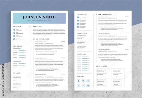 Simple Resume Layout with Gradient Stock Template | Adobe Stock