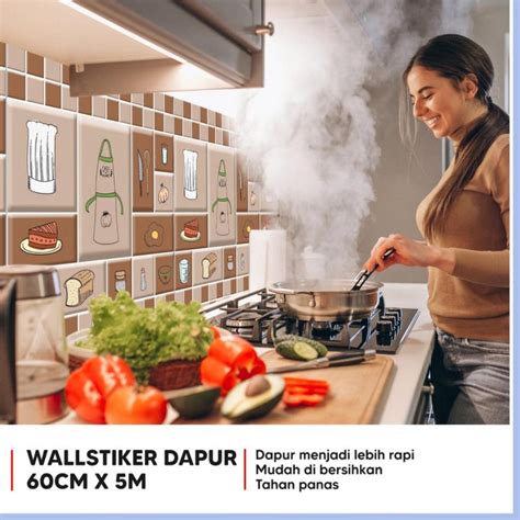 Jual F6C6 MGM 121 Wallpaper Sticker Dapur Anti Air Minyak Panas