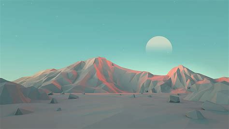 HD wallpaper: mountains, Mark Kirkpatrick, low poly, minimalism ...