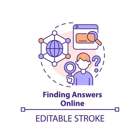 Finding Answers Online Concept Icon Issue Editable Concept Vector