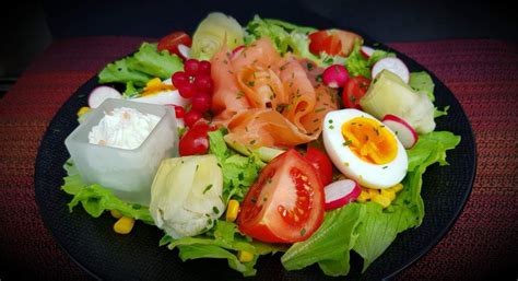 Salade composée au saumon fumé Cyrille LA CUISINE