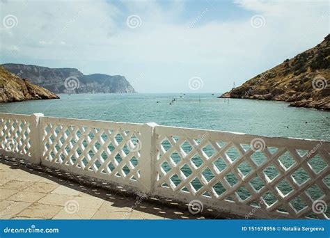 The Bay of Balaklava and the Ruins of Genoese Fortress Cembalo. Balaklava, Crimea Stock Photo ...